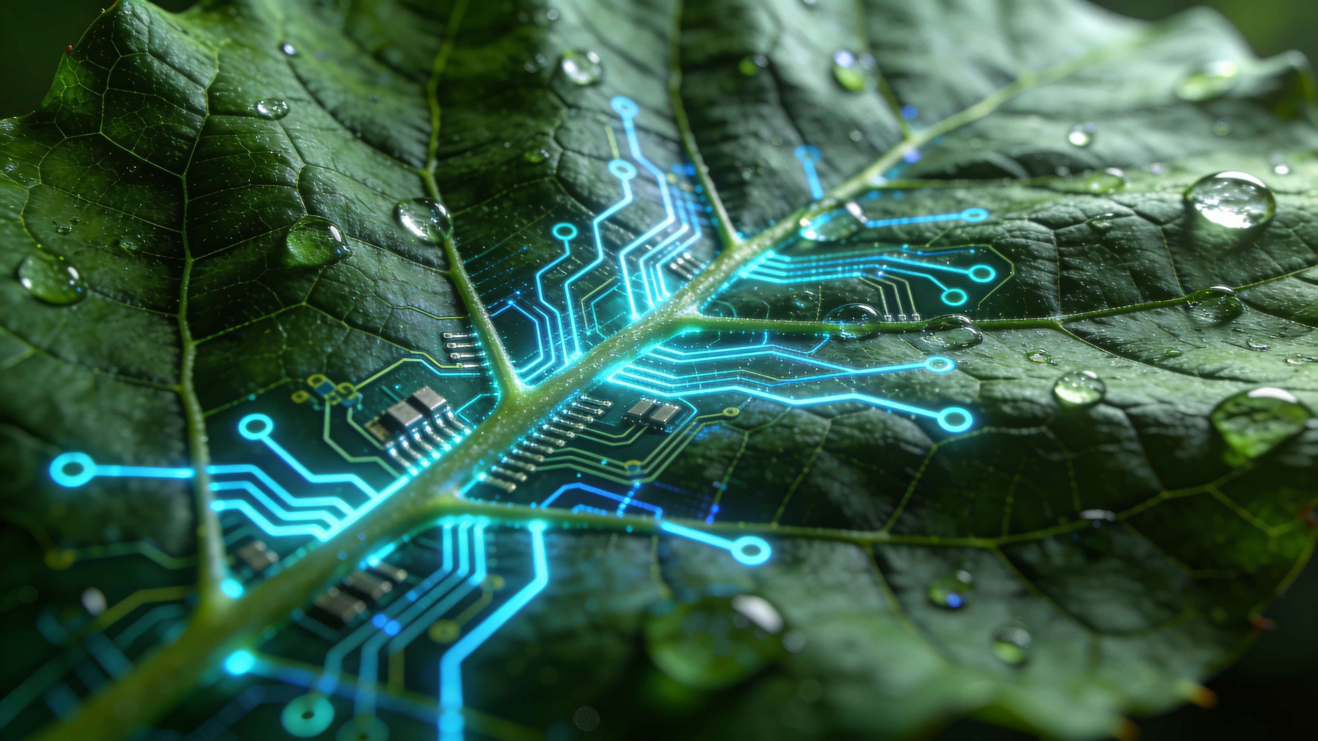 Campo agrícola con tecnología digital aplicada a la innovación AgTech